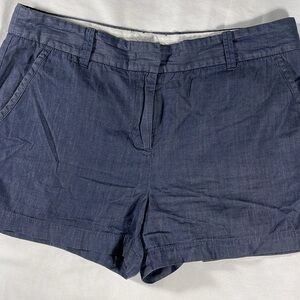 DKNY womens dark slate blue basic flat front 3" inseam chambray shorts - size 10